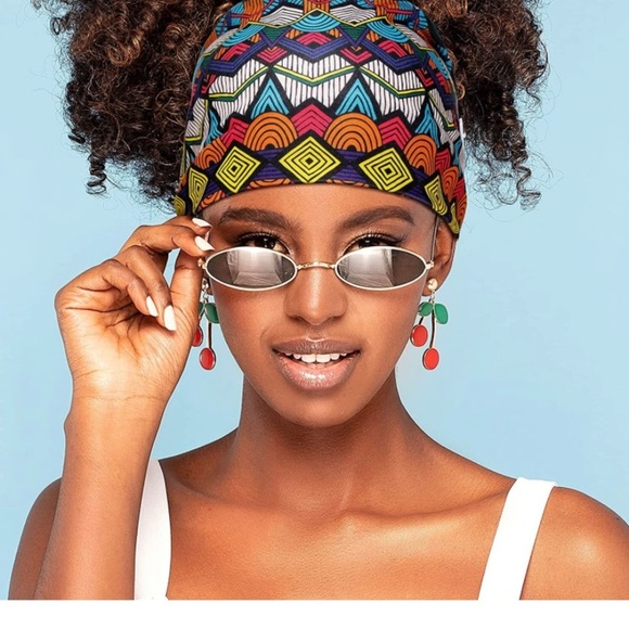6 Pieces Headband with Buttons African Headband Bobo Knot Turban Wide.​​ main image 4